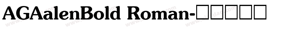 AGAalenBold Roman字体转换
